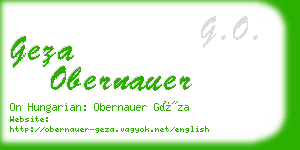 geza obernauer business card